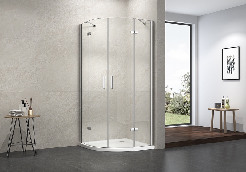 EX-406 6mm kuadran engsel penutup shower klasik dengan pegangan ganda